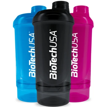 Biotech Wave+ Compact Shaker - 500 ml (+150 ml) plaktuvė - Blue spalva