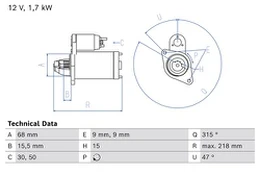 BOSCH 0 986 027 680 Starteris