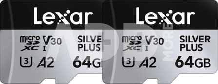 Lexar microSDXC Professional SILVER Plus UHS-I/U3/A2/4K R205/W100 (V30) 64GB - 2pack