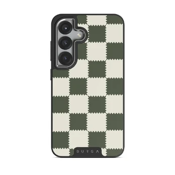 Retro Grid - Samsung Galaxy S25 Case, Elite Dark (Magnetic) / Silver
