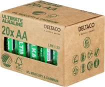 Elementai DELTACO AA (LR6), 1,5 V, 20 vnt. / ULT-LR6-20P kaina