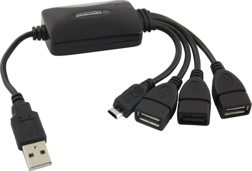 HUB USB Esperanza 1x microUSB + 3x USB-A 2.0 (EA-158)