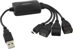 HUB USB Esperanza 1x microUSB + 3x USB-A 2.0 (EA-158) kaina