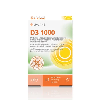 Livsane D3 1000IU kapsulės N60