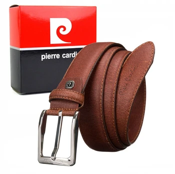 Natūralios odos diržas vyrams Pierre Cardin, rudas, 100 cm