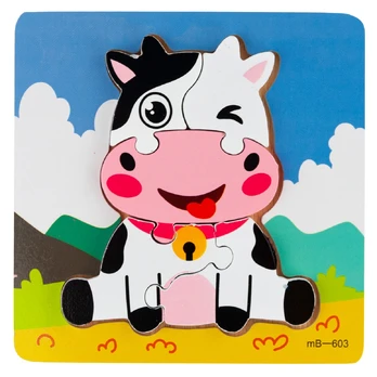 Medinė dėlionė Cow
