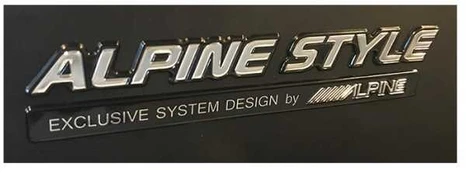 Alpine Style emblem sort/krom