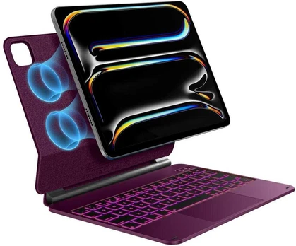 Dėklas Typecase Edge su klaviatūra do iPad Pro 11" 2024/2025 malina