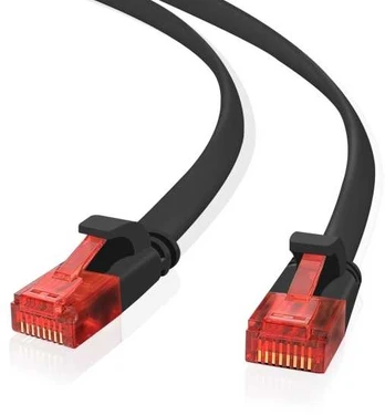 helos Patchkabel Cat 6 Ultraflach U/UTP RJ45 juodas 20m AWG32