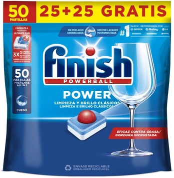 Reckitt Benckiser BENC FINISH TABLETĖS 50 vnt. (25+25 g) POWER REGU&