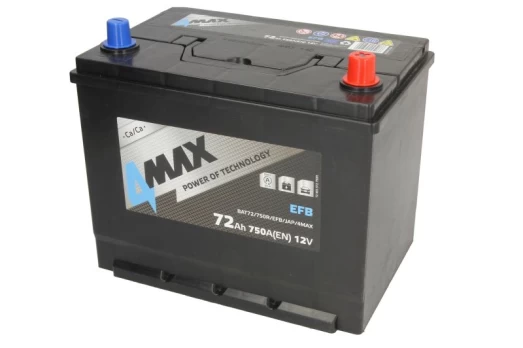 Akumuliatorius 4MAX BAT72/750R/EFB/JAP/4MAX 12V 72Ah 750A D+