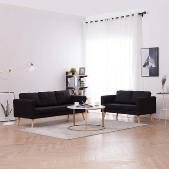 Sofa Sofų komplektas, 2d., juodas, audinys (281359+281360)