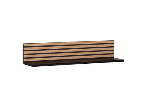 Sieninė lentyna Schildmeyer Ekko, 80 cm, matinės juodas / ąžuolas