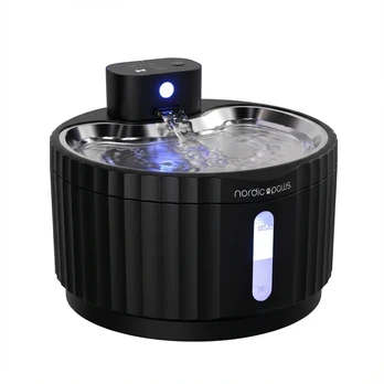 Nordic Paws - Drinking fountain Glacia - 2,8L wireless with sensor - Black