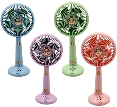 Rankinis „Mini Fan“ USB įkraunamas ventiliatorius su stovu - Rožinė