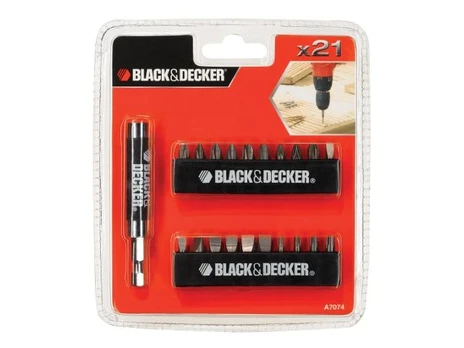21 bitų rinkinys + magnetinis adapteris 1/4" Black & Decker [A7074-XJ]