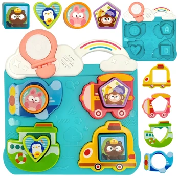 WOOPIE BABY Interactive Match Vehicles and Animals Puzzle Mėlyna