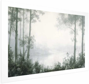 Artgeist Plakatas - Forest and Pond in Patinated Žalias