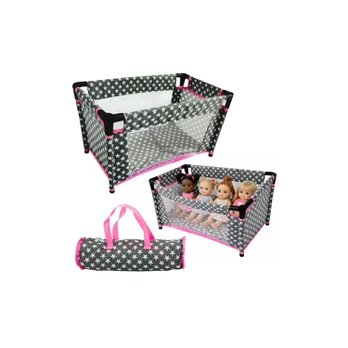 Lean Toys Star Bed for Dolls Alice Gray Rožinė