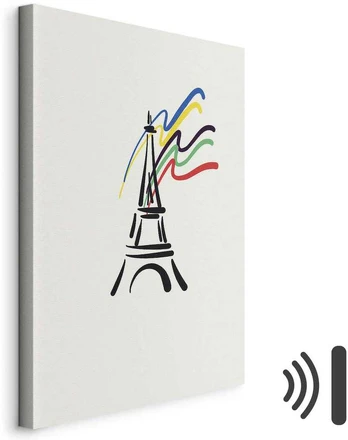 Artgeist Paveikslas - Eiffel Tower and Colorful Ribbons