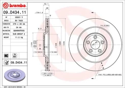 BREMBO 09.D434.11 Brake Disc kaina