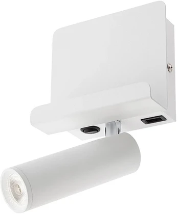 3,5W LED sieninis šviestuvas PANEL, baltas, 3000K, su USB