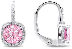Brilio Silver Brilio Sidabrinis Charming sidabrinis earrings with pink zircons EA122WP