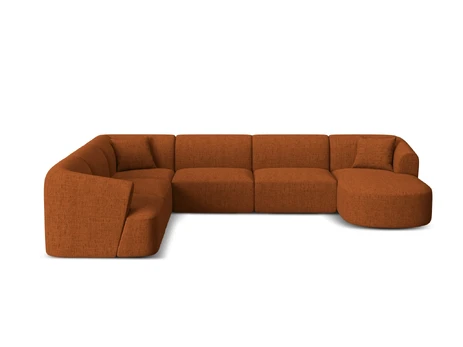 Modular Panoramic Left Corner Sofa, "Campi", 7 Seats, 330x255x70 Made in Europe