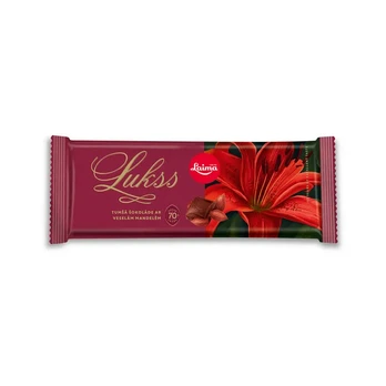 Juodasis šokoladas su migdolais LAIMA LUKSS, 190 g