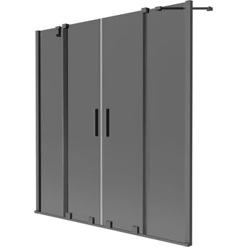 Vonios sienelė Mexen Velar Duo, 150 cm x 150 cm, gun metal sp.