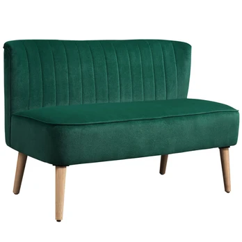 Sofa, 117x56.5x77 cm, tamsiai žalia, mediena