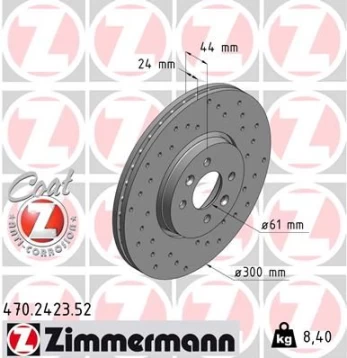 Stabdžių diskas ZIMMERMANN 470.2423.52