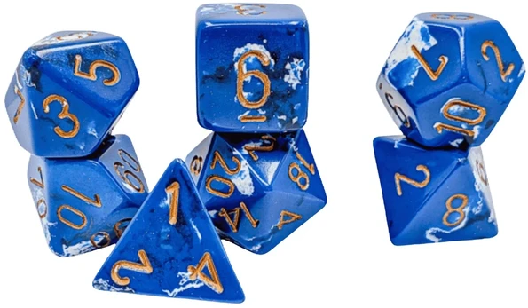Chessex Polyhedral Wavebreak/auksinis 7-Die Set