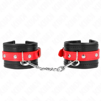 KINK - WRIST RESTRAINTS Juodas WITH Raudonas BELT ADJUSTABLE 17-28 CM X 6 CM