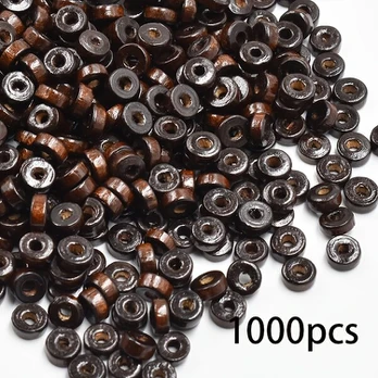 Mediniai karoliukai, M004: dark brown)