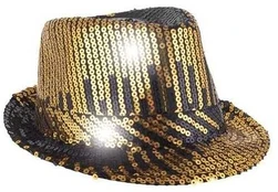 ESPA Fedora hat med pailletter, guld og sort