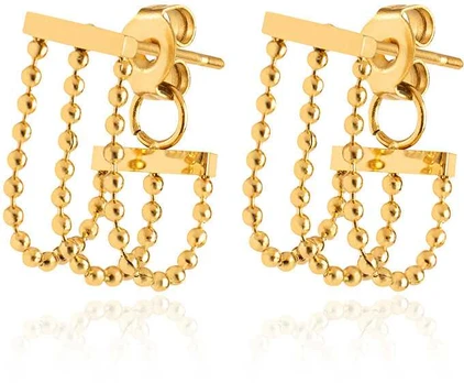Troli Original auksinis-plated earrings with chains