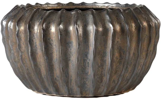 Pot&Deco Keraminis vazonas NOLANA, apvalus, rudas, 21,5 x 11,5(A) cm