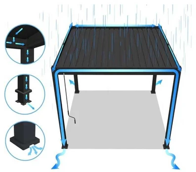 Pavėsinė Pergola ELEGANCE 3x6, Anthracite/Light Pilkas
