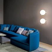 FLOS IC C/W2 sieninis šviestuvas, chromas Ø 30 cm
