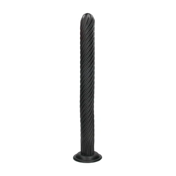 Titan Twist Anal Plug 48 cm Black - Spiral Design, Suction Base
