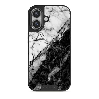 Fatal Contradiction - Black & White Marble iPhone 16 Plus Case, Elite Dark (MagSafe) / Gunmetal