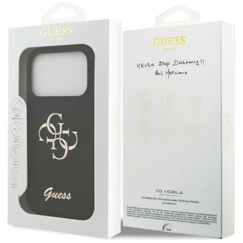 Dėklas Guess Silicone Big 4G Script do iPhone 17 Pro juoda