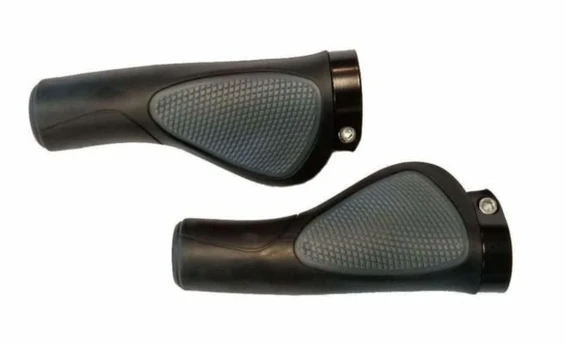 Ergonomiškos dviračio rankenos, 133 mm, juodos ir pilkos