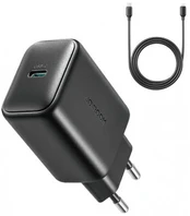 Juodas 25W 1xUSB-C pakrovėjas + 100cm USB-C - USB-C laidas "Joyroom JR-TCF23"