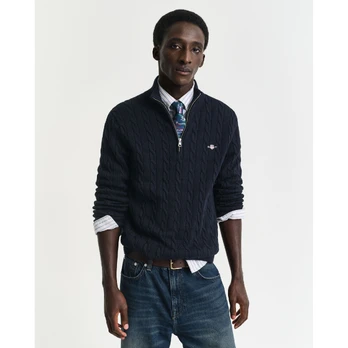 Megztinis vyrams, Mėlyna, cotton cable half zip