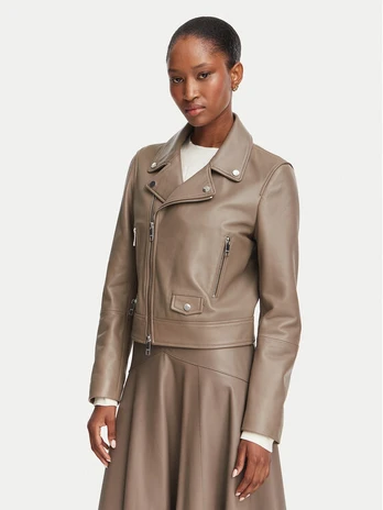 BOSS Odinė striukė Sayuri 50548471 Ruda Regular Fit