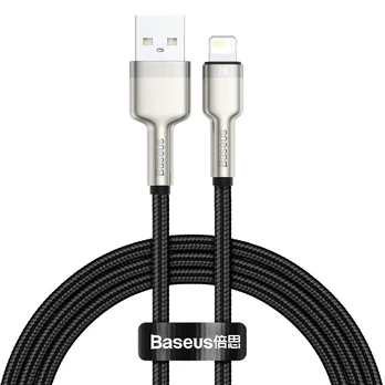 USB laidas "Lightning Baseus Cafule", 2,4 A, 1 m (juodas)