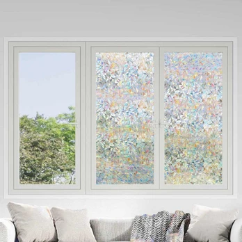 Statinė langų plėvelė 3D Vaivorykštės Raštas 90 x 2000 cm PVC
