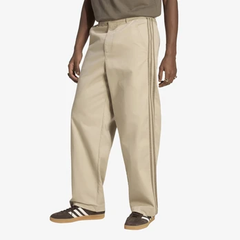 adidas 3 Stripes Pleated Trousers Khaki Three - Dydis 36 (KE4175 Kelnės)
